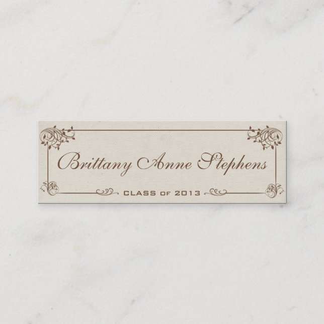 Tarjeta de nombre de graduación de lienzo Insertar (Anverso)