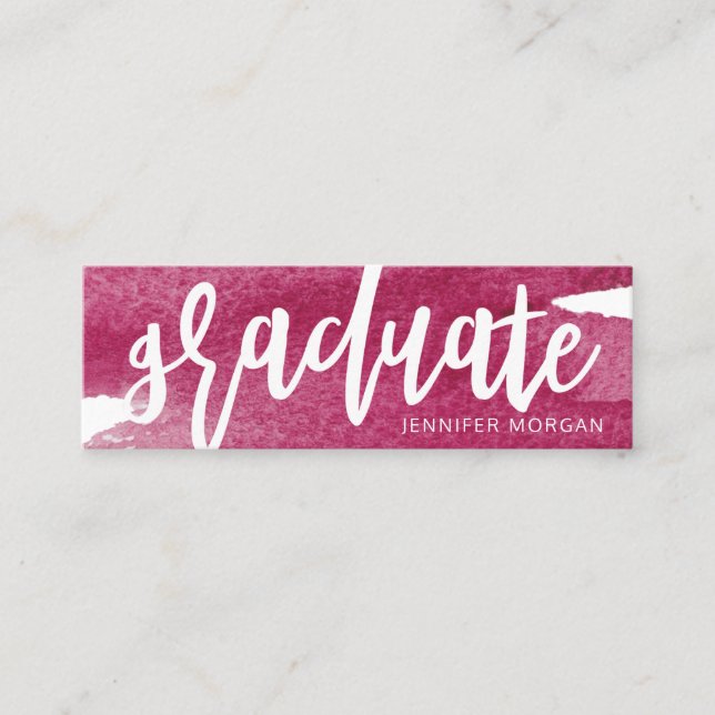 tarjeta de nombre de graduación de pincel de guion (Anverso)
