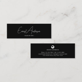 Tarjeta de nombre de graduación elegante en blanco