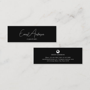 Tarjeta de nombre de graduación elegante en blanco
