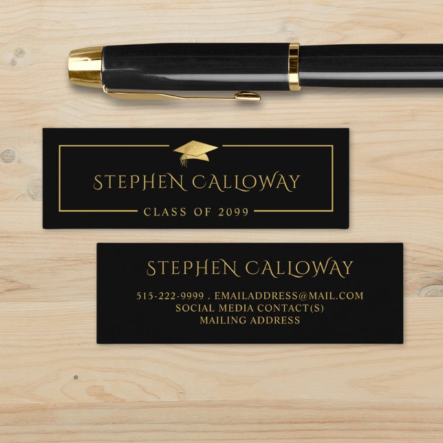 Tarjeta de nombre de graduación Elegante Tapón de  (Subido por el creador)