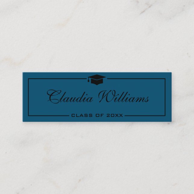 Tarjeta de nombre de graduación . Elegante tarjeta (Anverso)