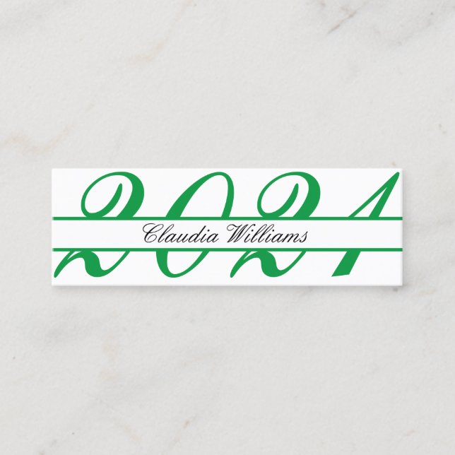 Tarjeta de nombre de graduación . Elegante tarjeta (Anverso)