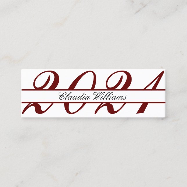 Tarjeta de nombre de graduación . Elegante tarjeta (Anverso)