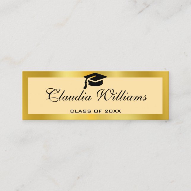 Tarjeta de nombre de graduación . Elegante tarjeta (Anverso)