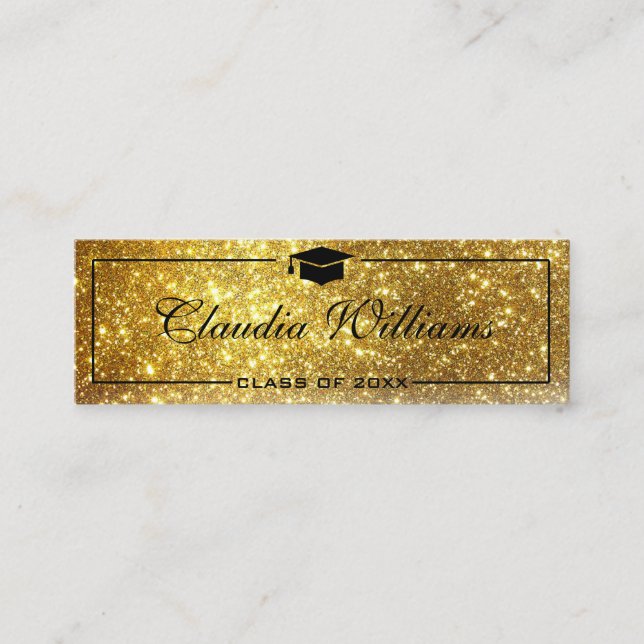 Tarjeta de nombre de graduación . Elegante tarjeta (Anverso)