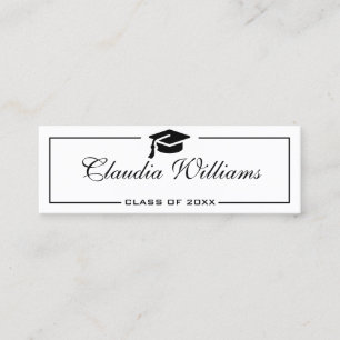 Tarjeta de nombre de graduación . Elegante tarjeta
