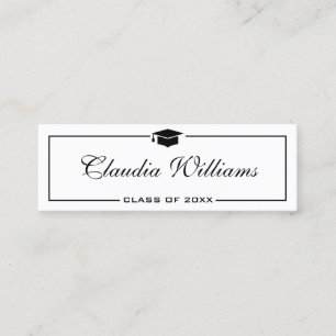 Tarjeta de nombre de graduación . Elegante tarjeta