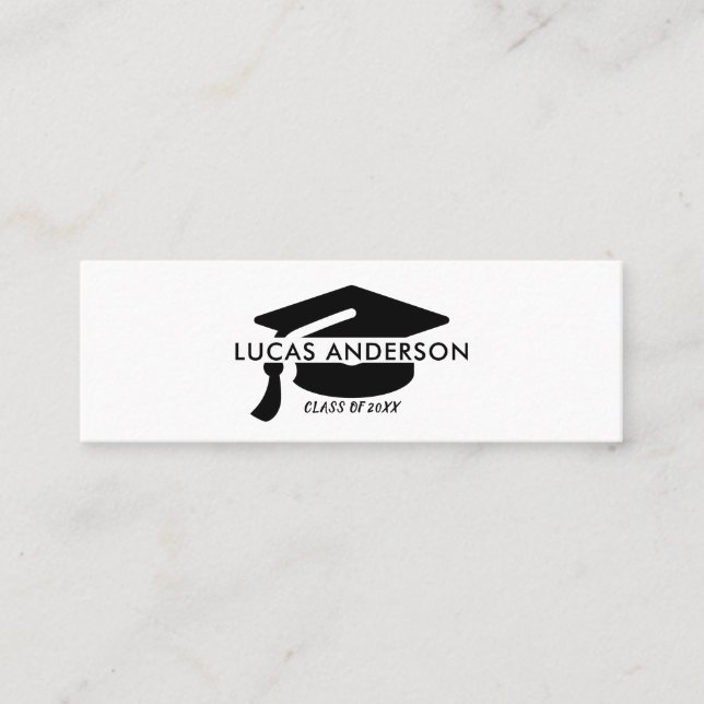 Tarjeta de nombre de graduación . Elegante tarjeta (Anverso)