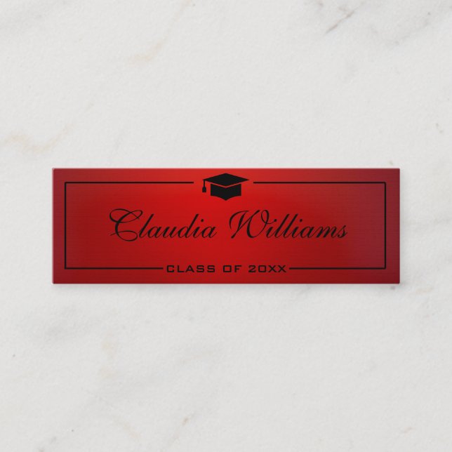 Tarjeta de nombre de graduación . Elegante tarjeta (Anverso)