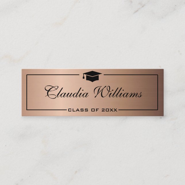 Tarjeta de nombre de graduación . Elegante tarjeta (Anverso)