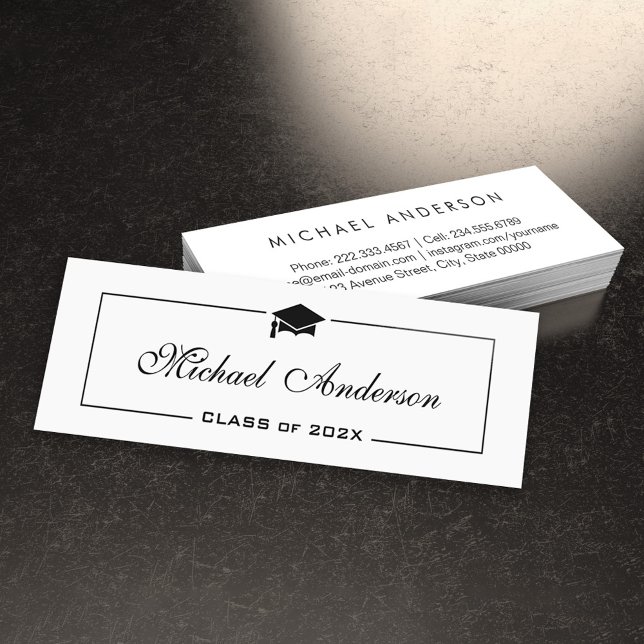 Tarjeta de nombre de graduación - Elegante tarjeta (Subido por el creador)
