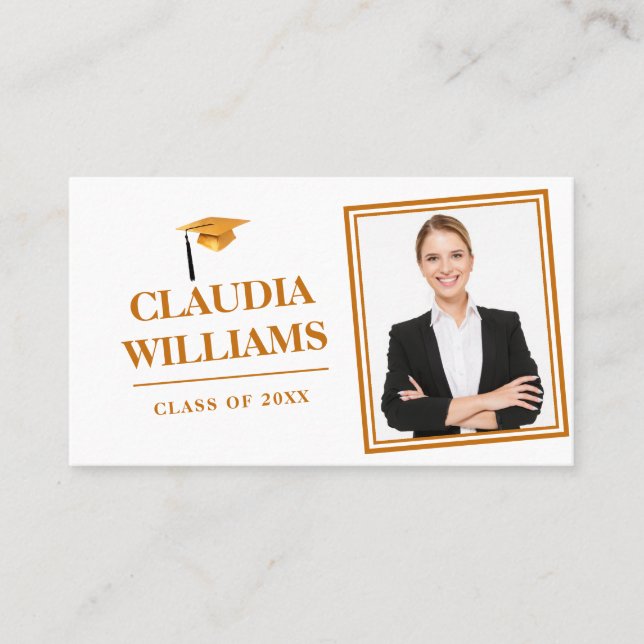 Tarjeta de nombre de graduación - Elegante tarjeta (Anverso)