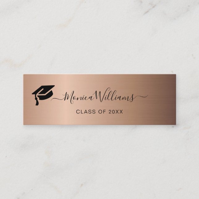 Tarjeta de nombre de graduación - Elegante tarjeta (Anverso)
