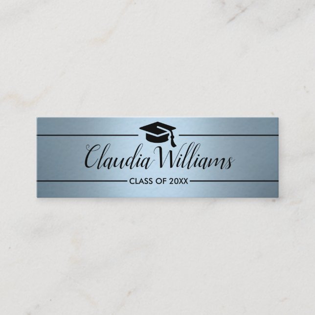 Tarjeta de nombre de graduación - Elegante tarjeta (Anverso)