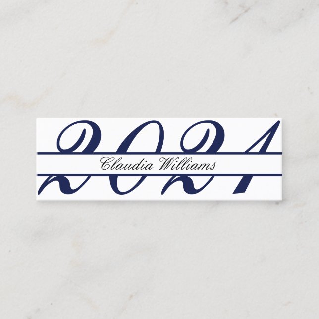 Tarjeta de nombre de graduación . Elegante tarjeta (Anverso)