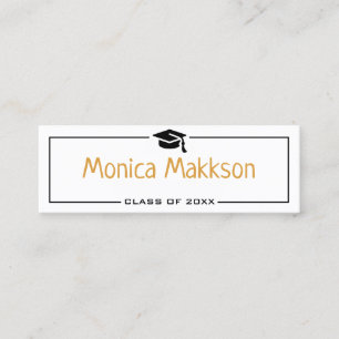 Tarjeta de nombre de graduación . Elegante tarjeta