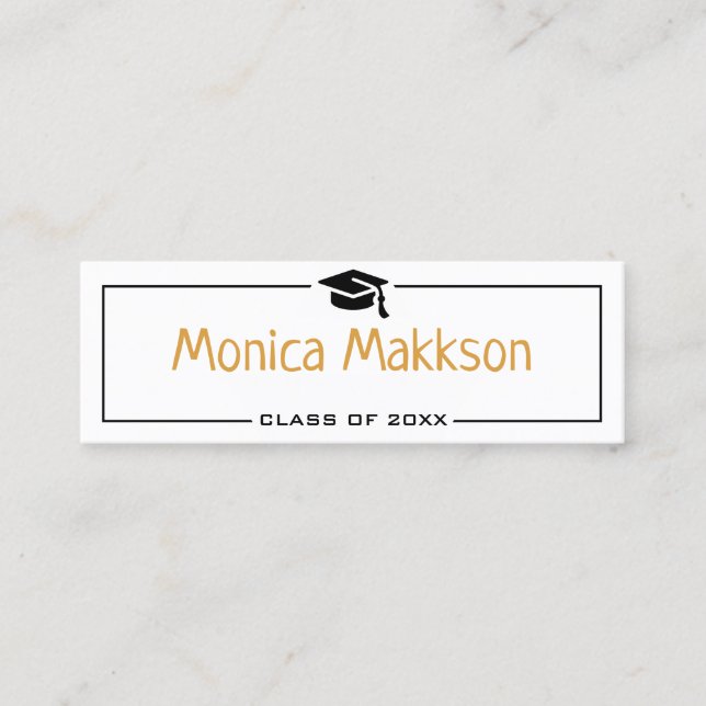 Tarjeta de nombre de graduación . Elegante tarjeta (Anverso)