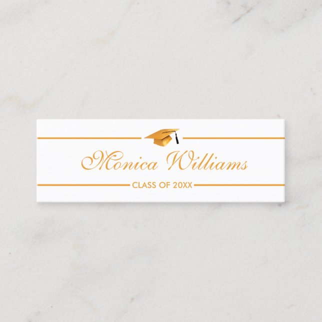 Tarjeta de nombre de graduación - Elegante tarjeta (Anverso)