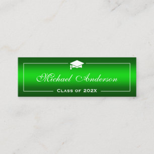 Tarjeta de nombre de graduación - Gradiente verde 