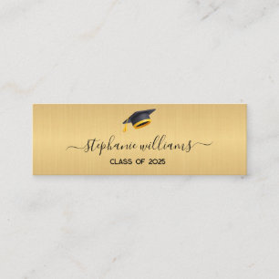 Tarjeta de nombre de graduación Guión moderno Inse