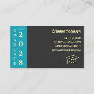 Tarjeta de Nombre de Graduación Moderna con Foto T