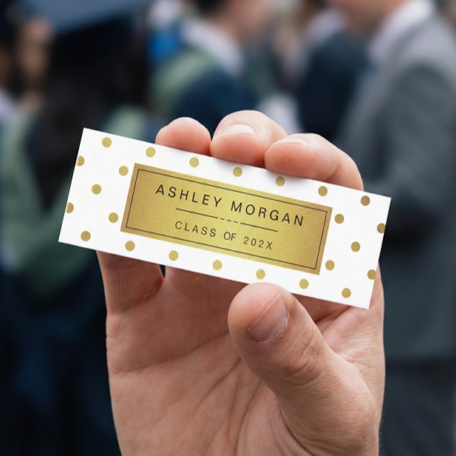 Tarjeta de nombre de graduación moderna de Purpuri (Subido por el creador)