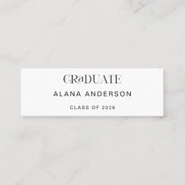 Tarjeta de nombre de graduación moderna minimalist