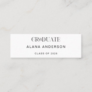 Tarjeta de nombre de graduación moderna minimalist