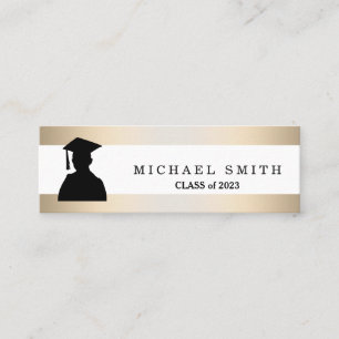 Tarjeta de nombre de graduación moderna y elegante