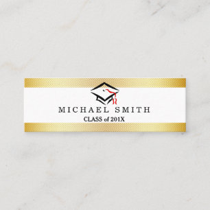 Tarjeta de nombre de graduación moderna y elegante