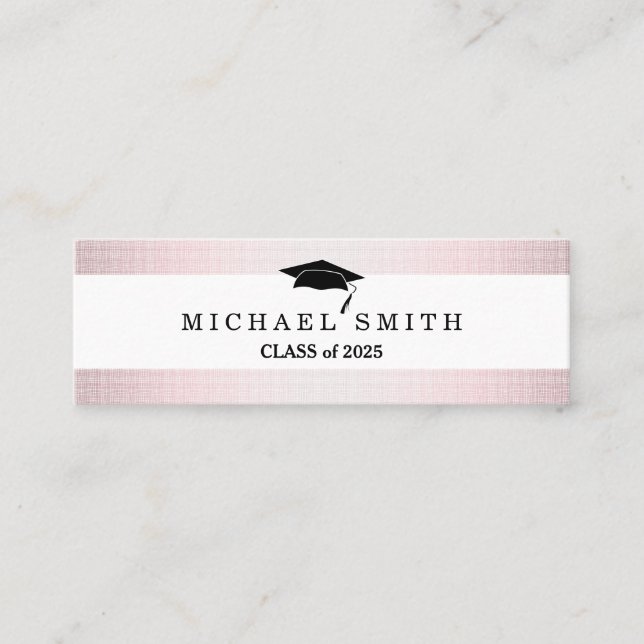 Tarjeta de nombre de graduación moderna y elegante (Anverso)