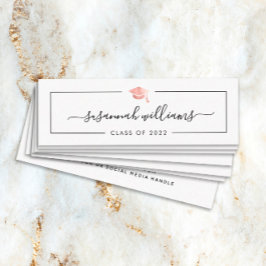 Tarjeta de nombre de graduación Rosa de guión mode