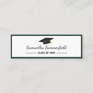 Tarjeta de Nombre de Graduación Simple Minimalista