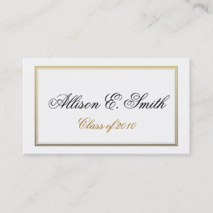 Tarjeta de nombre de graduación triple bordeada