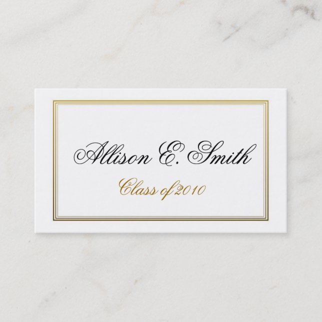 Tarjeta de nombre de graduación triple bordeada (Anverso)