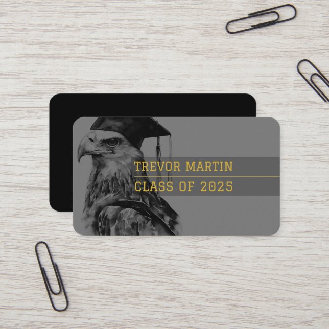 Tarjeta de nombre de graduado | Águila (Anverso/Reverso In Situ)