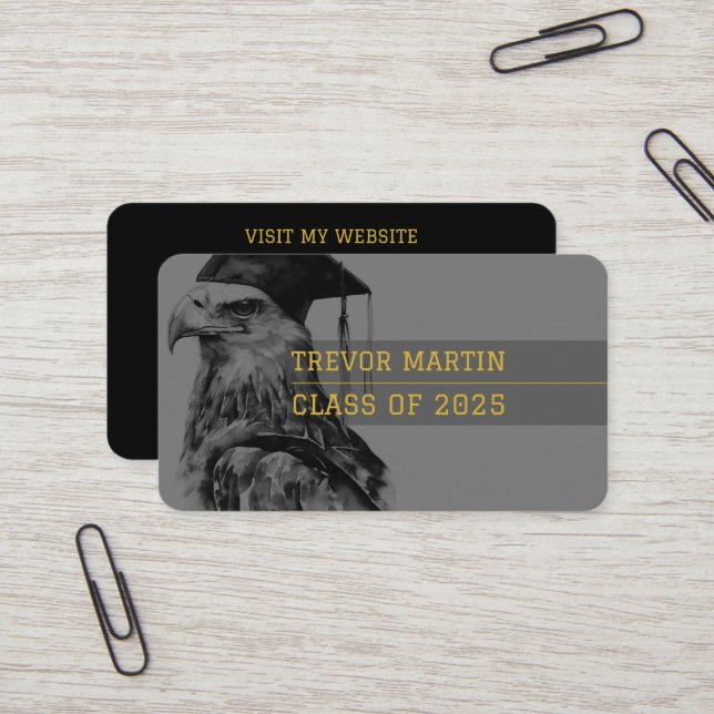 Tarjeta de nombre de graduado | Águila (Anverso/Reverso In Situ)