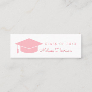 tarjeta de nombre de graduado, clase de mujeres de
