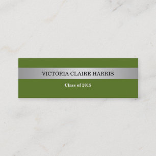 Tarjeta de nombre de graduado de clase verde de ra