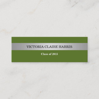Tarjeta de nombre de graduado de clase verde de ra