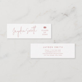 Tarjeta de nombre de graduado de escritura moderna