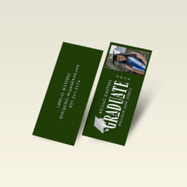 Tarjeta de nombre de graduado de foto con guión el