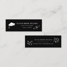 Tarjeta de nombre de icono de graduación minimalis