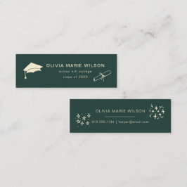 Tarjeta de nombre de icono de graduación minimalis