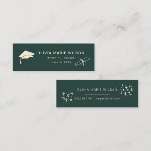 Tarjeta de nombre de icono de graduación minimalis