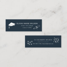 Tarjeta de nombre de icono de graduación minimalis