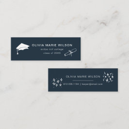 Tarjeta de nombre de icono de graduación minimalis