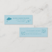 Tarjeta de nombre de icono de graduación minimalis