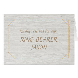 Tarjeta de nombre de lugar de oro y blanco para el